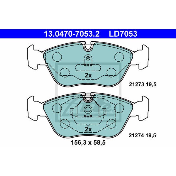 Слика на плочки ATE Ceramic 13.0470-7053.2 за Volvo S70 Saloon (P80) 2.0 - 143 коњи бензин