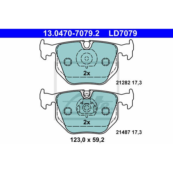 Слика на плочки ATE Ceramic 13.0470-7079.2 за BMW X3 E83 xDrive 18 d - 143 коњи дизел