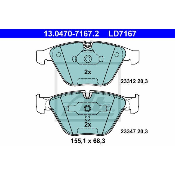 Слика на плочки ATE Ceramic 13.0470-7167.2 за BMW 7 Limousine E65 730 i,Li - 231 коњи бензин