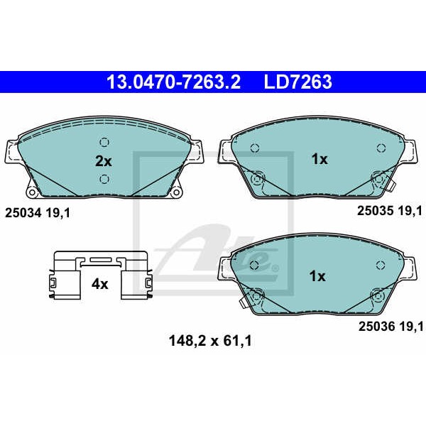 Слика на плочки ATE Ceramic 13.0470-7263.2 за Opel Astra GTC 1.6 - 180 коњи бензин