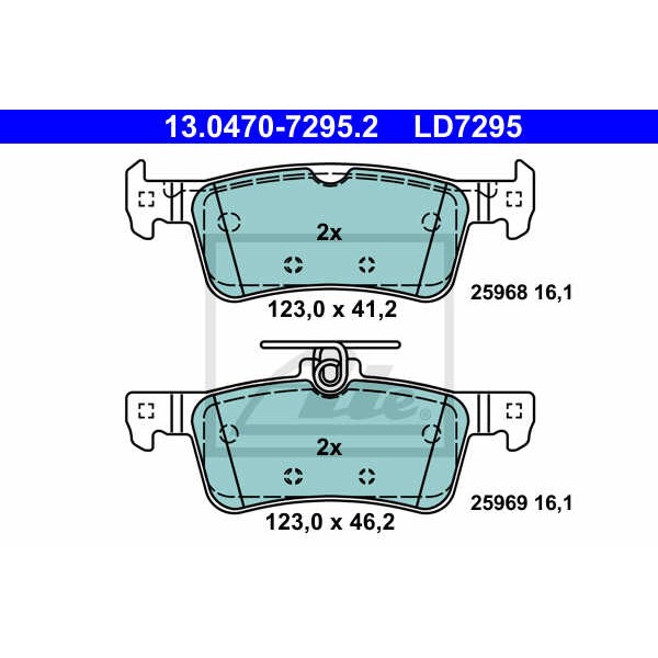 Слика на плочки ATE Ceramic 13.0470-7295.2 за Peugeot 308 (T9) 1.6 HDi - 115 коњи дизел