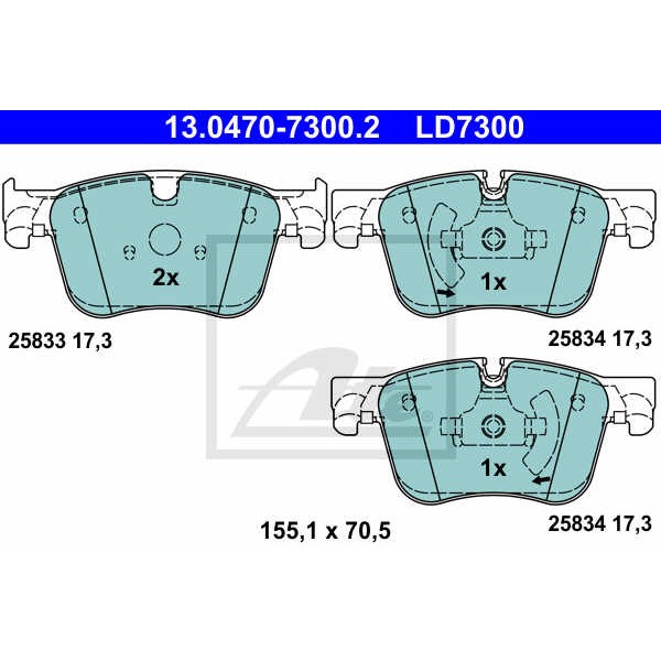 Слика на плочки ATE Ceramic 13.0470-7300.2 за Citroen C4 Space Tourer 1.5 BlueHDi 130 - 130 коњи дизел