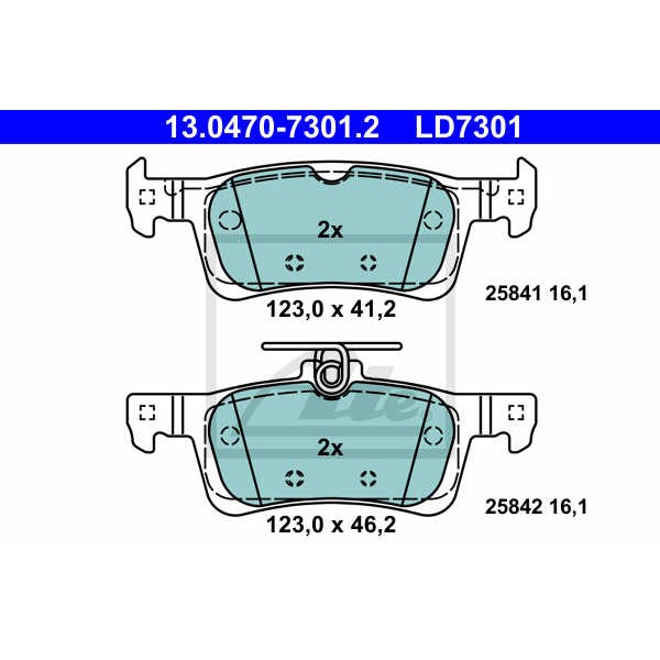 Слика на плочки ATE Ceramic 13.0470-7301.2 за Peugeot 308 SW (T9) 1.6 HDi 115 - 115 коњи дизел