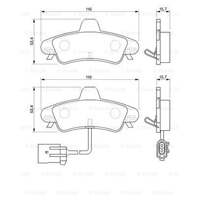 Слика на плочки BOSCH 0 986 424 745 за Ford Mondeo 2 Estate (BNP) 2.5 24V - 170 коњи бензин