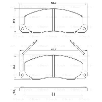 Слика на плочки BOSCH 0 986 460 946 за Renault Trafic Platform (PXX) 2.5 D 4x4 - 79 коњи дизел