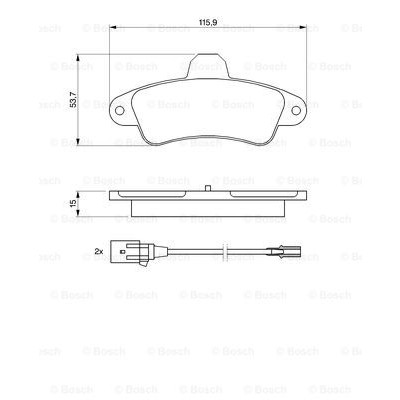 Слика на плочки BOSCH 0 986 460 991 за Ford Mondeo 1 Clipper (BNP) 1.8 i 16V 4x4 - 115 коњи бензин