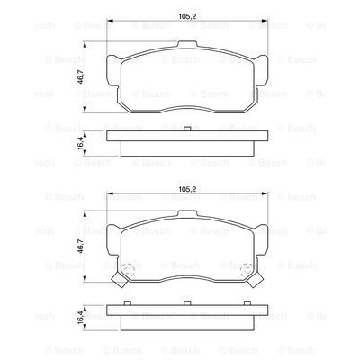 Слика на плочки BOSCH 0 986 461 144 за Nissan Pulsar Hatchback (N15) 1.6 - 102 коњи бензин