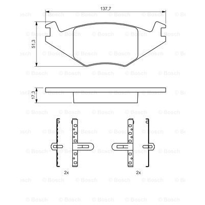 Слика на плочки BOSCH 0 986 468 890 за VW Jetta 2 (19E,1G2) 1.8 16V - 129 коњи бензин