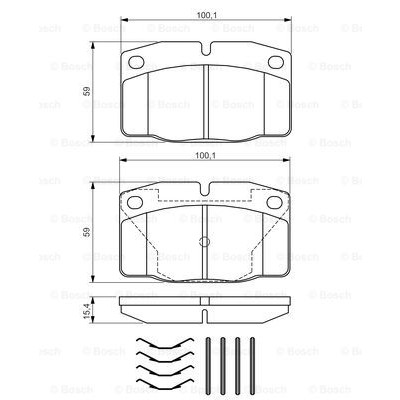 Слика на плочки BOSCH 0 986 469 390 за Opel Kadett E 1.6 - 102 коњи бензин