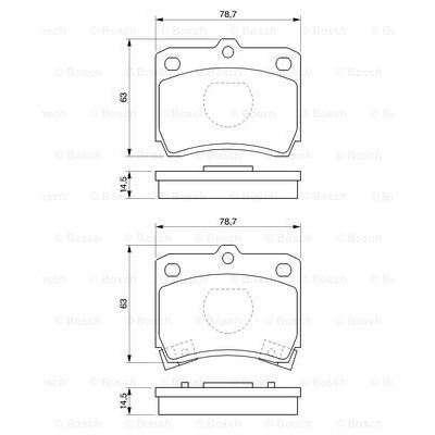 Слика на плочки BOSCH 0 986 493 550 за Kia Pride VAN (DA) 1.3 16V - 64 коњи бензин