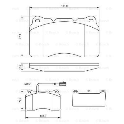 Слика на плочки BOSCH 0 986 494 131 за Alfa Romeo 159 Sedan 2.4 JTDM Q4 - 210 коњи дизел