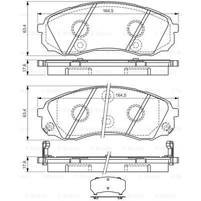 Слика на плочки BOSCH 0 986 494 377 за Hyundai H-1 Travel 2.4 i - 175 коњи бензин