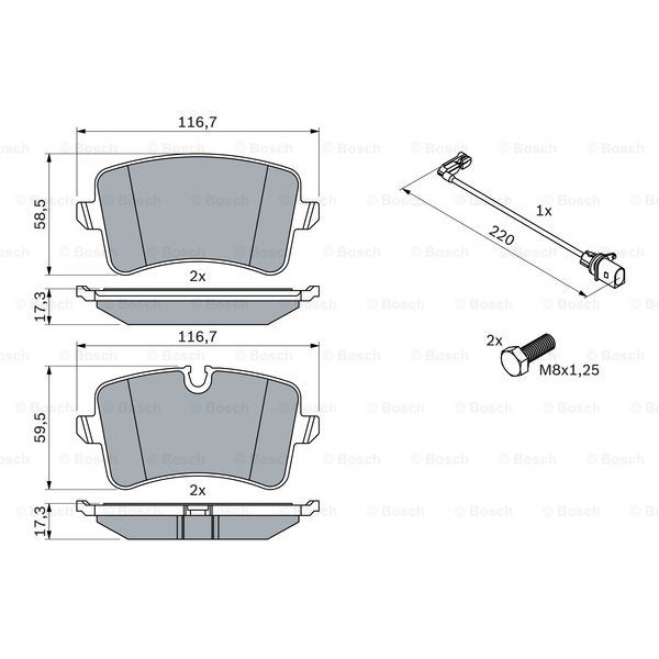 Слика на плочки BOSCH 0 986 494 488 за Audi A6 Allroad (4GH, 4GJ) 3.0 TDI quattro - 272 коњи дизел