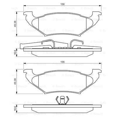 Слика на плочки BOSCH 0 986 494 495 за CHRYSLER VOYAGER 3 GS 3.8 - 178 коњи бензин