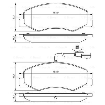 Слика на плочки BOSCH 0 986 494 499 за Opel Movano B Box 2.3 CDTI FWD (FV) - 131 коњи дизел