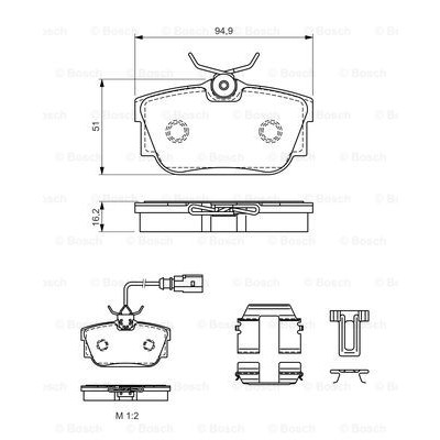 Слика на плочки BOSCH 0 986 494 529 за VW Transporter T4 Bus 2.4 D Syncro - 78 коњи дизел