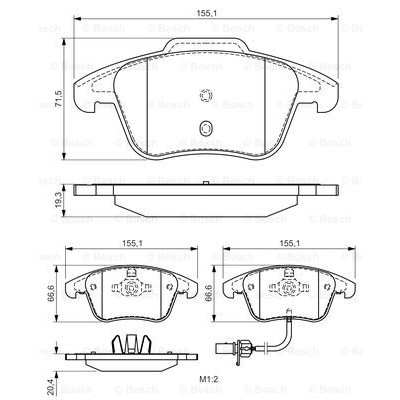 Слика на плочки BOSCH 0 986 494 538 за Audi A4 Avant (8K5, B8) 1.8 TFSI - 170 коњи бензин