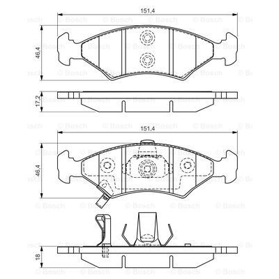 Слика на плочки BOSCH 0 986 494 547 за Kia Mentor Hatchback (FB) 1.5 i 16V - 88 коњи бензин