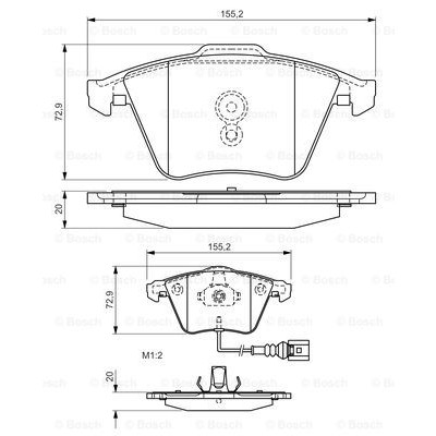 Слика на плочки BOSCH 0 986 494 550 за Audi TT (8J3) 2.0 quattro - 265 коњи бензин