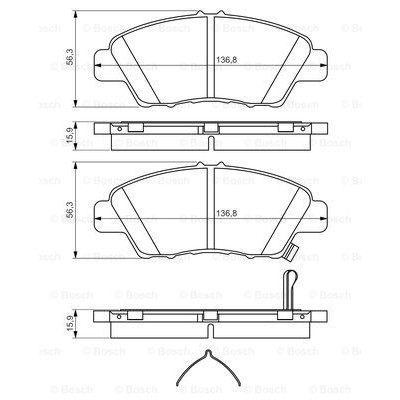 Слика на плочки BOSCH 0 986 494 562 за Honda Insight 1.3 Hybrid - 88 коњи бензин/ електро