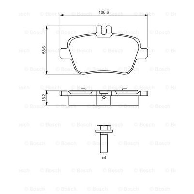 Слика на плочки BOSCH 0 986 494 664 за Mercedes GLA-class (x156) GLA 180 (156.942) - 122 коњи бензин