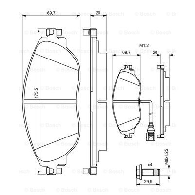 Слика на плочки BOSCH 0 986 494 704 за VW Passat 7 Variant (365) 1.6 TDI - 105 коњи дизел