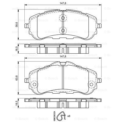 Слика на плочки BOSCH 0 986 494 714 за Peugeot 308 SW (T9) 1.6 THP 155 - 156 коњи бензин