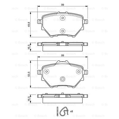 Слика на плочки BOSCH 0 986 494 716 за Citroen Berlingo (K9) 1.5 BlueHDi 130 (ECYHZJ, ECYHZR) - 131 коњи дизел