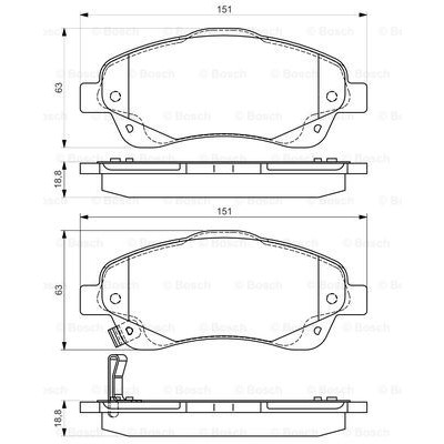 Слика на плочки BOSCH 0 986 495 083 за Toyota Avensis Estate (T25) 2.4 - 170 коњи бензин