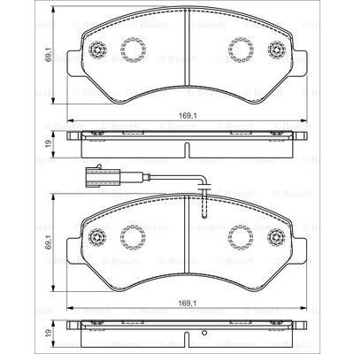 Слика на плочки BOSCH 0 986 495 095 за Fiat Ducato BUS 250 130 Multijet 2,3 D - 131 коњи дизел