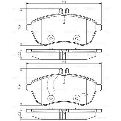 Слика на плочки BOSCH 0 986 495 104 за Mercedes C-class Estate (s204) C 200 Kompressor (204.241) - 184 коњи бензин