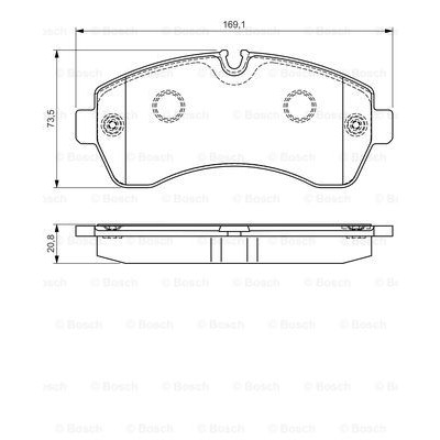 Слика на плочки BOSCH 0 986 495 107 за Mercedes Sprinter 4.6-t Box (906) 419 CDI (906.653, 906.655, 906.657) - 190 коњи дизел