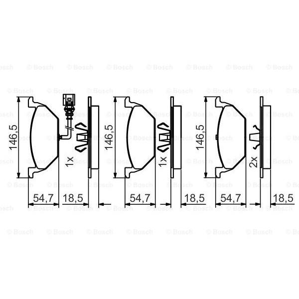 Слика на плочки BOSCH 0 986 495 213 за VW Caddy 3 Box 2.0 TDI 16V 4motion - 140 коњи дизел