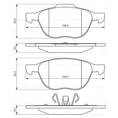 Слика на плочки BOSCH 0 986 495 215 за Ford C-Max 2010 1.6 EcoBoost - 150 коњи бензин