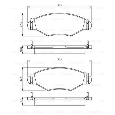 Слика на плочки BOSCH 0 986 495 244 за Peugeot 207 Passion Saloon 1.4 Bioflex - 82 коњи Бензин/Етанол