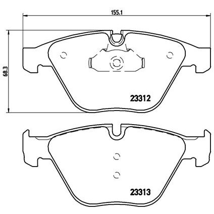 Слика на плочки BREMBO P 06 054 за BMW 5 Sedan E60 530 i - 272 коњи бензин