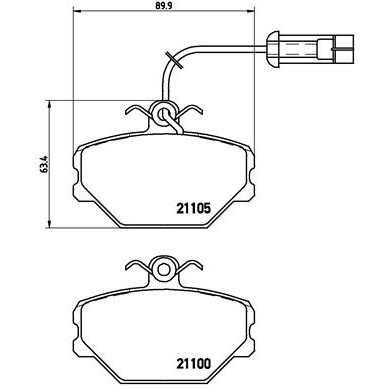 Слика на плочки BREMBO P 23 044 за Lancia Dedra (835) 1.6 i.e. (835AA) - 90 коњи бензин