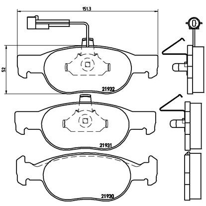 Слика на плочки BREMBO P 23 057 за Lancia Delta MK 2 (836) 1.6 i.e. (836AP) - 90 коњи бензин