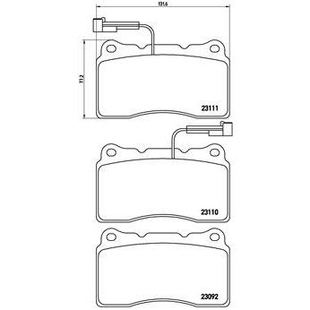 Слика на Плочки BREMBO P 23 078 за Lancia Kappa (838a) 3.0 24V (838AD1AA, 838AD11A, 838XD1AA, 838ZD1AA) - 204 коњи бензин