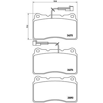 Слика на плочки BREMBO P 23 098 за Alfa Romeo 147 (937) Hatchback 3.2 GTA - 250 коњи бензин