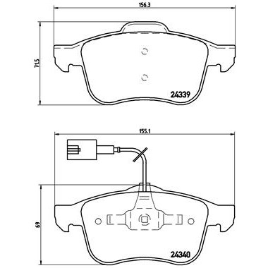 Слика на плочки BREMBO P 23 103 за Alfa Romeo 159 Sedan 1.9 JTS - 160 коњи бензин