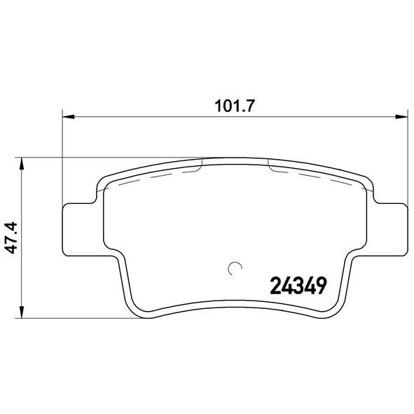 Слика на плочки BREMBO P 23 104 за Fiat Punto Grande 199 1.3 D Multijet - 76 коњи дизел