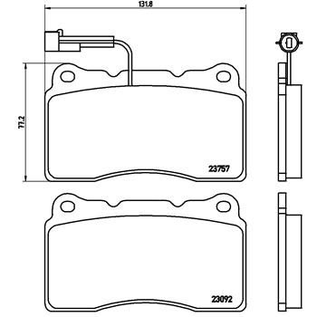 Слика на плочки BREMBO P 23 115 за Alfa Romeo 159 Sedan 2.4 JTDM Q4 - 210 коњи дизел