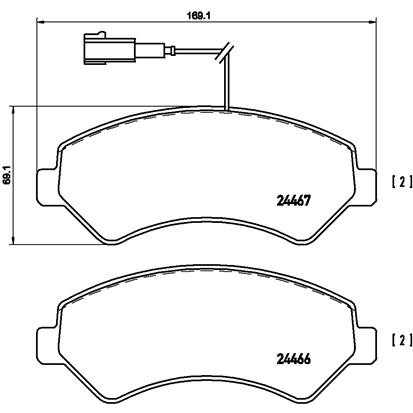 Слика на плочки BREMBO P 23 136 за Fiat Ducato BOX 250 115 Multijet 2,0 D - 116 коњи дизел