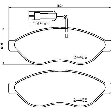 Слика на плочки BREMBO P 23 143 за Citroen Relay VAN 2.2 HDi 110 - 110 коњи дизел