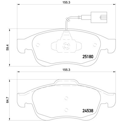 Слика на плочки BREMBO P 23 148 за Alfa Romeo Giulietta (940) 1.4 TB - 116 коњи бензин