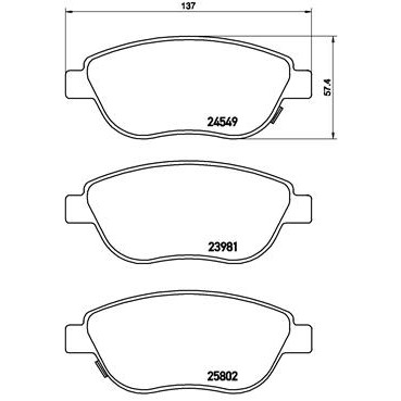 Слика на плочки BREMBO P 23 153 за Fiat 500L 1.3 D Multijet - 84 коњи дизел