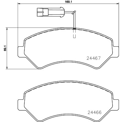 Слика на плочки BREMBO P 23 161 за Fiat Ducato BOX 250 115 Multijet 2,0 D - 116 коњи дизел