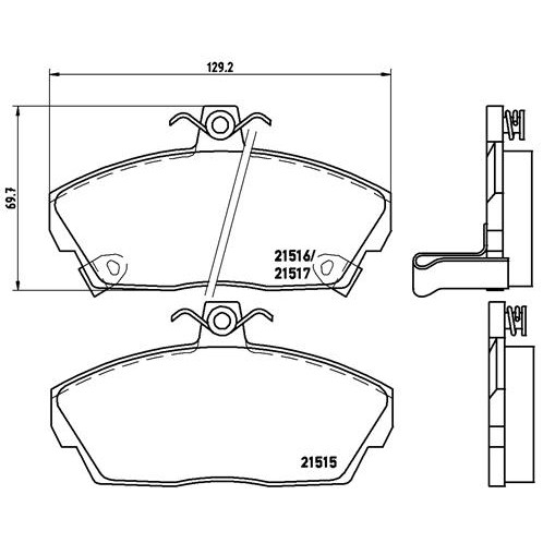 Слика на плочки BREMBO P 28 020 за Rover 400 Hatchback (RT) 420 Si Lux - 136 коњи бензин