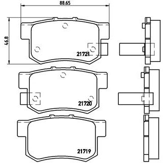 Слика на плочки BREMBO P 28 022 за Honda Accord 8 (CL,CM) 3.0  (CM6) - 241 коњи бензин